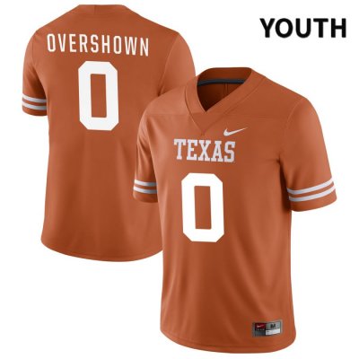 Texas Longhorns Youth #0 DeMarvion Overshown Authentic Orange NIL 2022 College Football Jersey WVZ14P7H